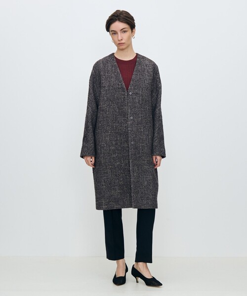 ブークレー Vカラードルマンスリーブコート（ノーカラーコート