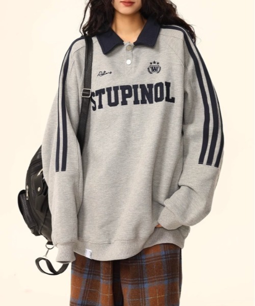 Vipoa（ヴィポア）の「American college polo sweat（スウェット・レディース・グレー/レッド/ネイビー・FREE）」の7枚目の写真