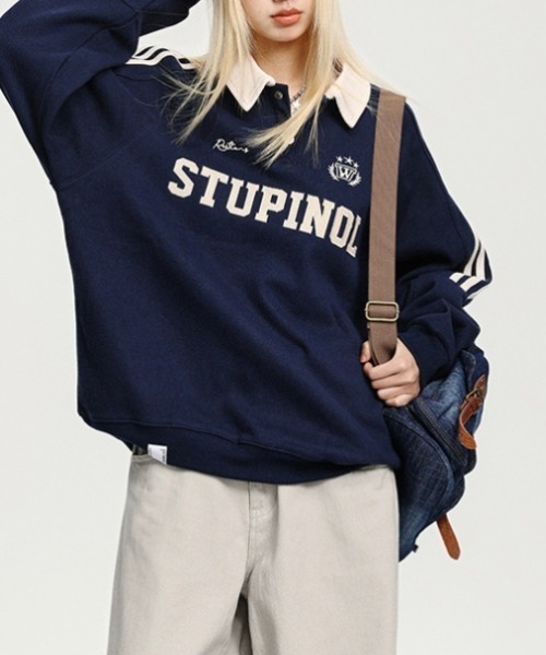Vipoa（ヴィポア）の「American college polo sweat（スウェット・レディース・グレー/レッド/ネイビー・FREE）」の9枚目の写真