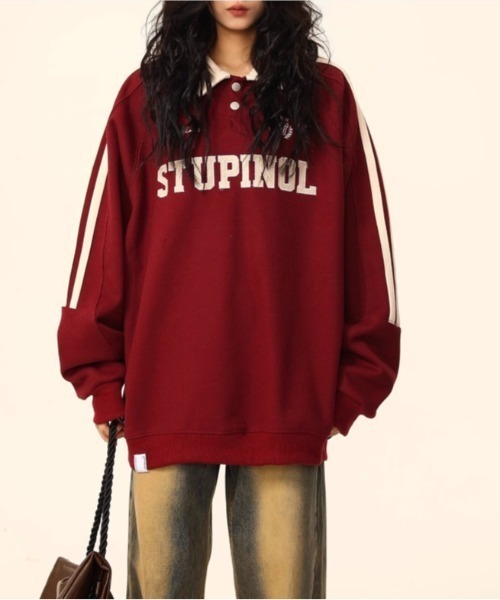 Vipoa（ヴィポア）の「American college polo sweat（スウェット・レディース・グレー/レッド/ネイビー・FREE）」の13枚目の写真
