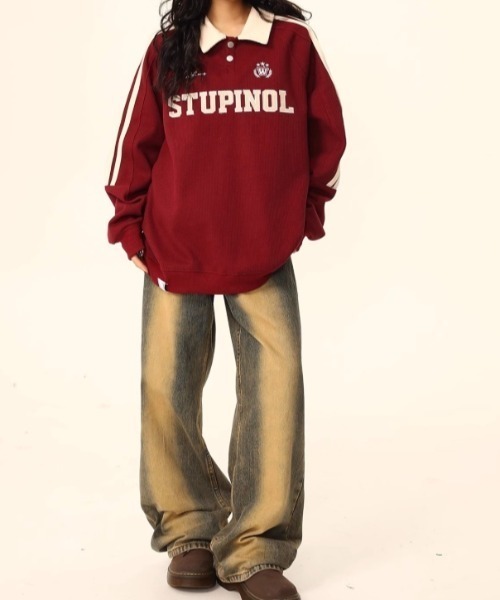 Vipoa（ヴィポア）の「American college polo sweat（スウェット・レディース・グレー/レッド/ネイビー・FREE）」の14枚目の写真