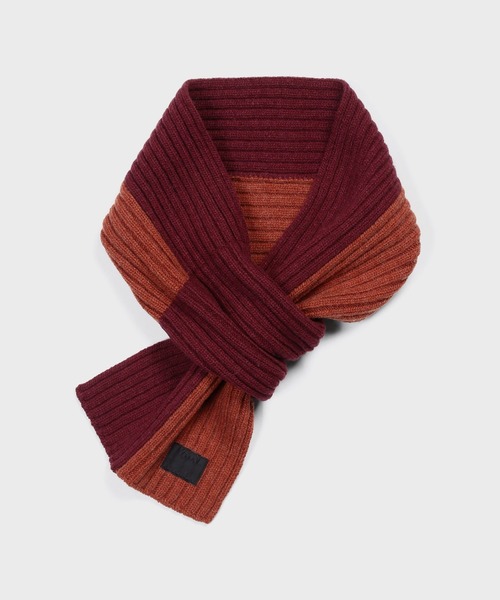 Paul Smith（ポールスミス）の「“Cropped Logo” バイカラー ショートマフラー【250426 ECSKN】（マフラー・メンズ・ネイビー/ダークグレー/マルーン・FREE）」の3枚目の写真