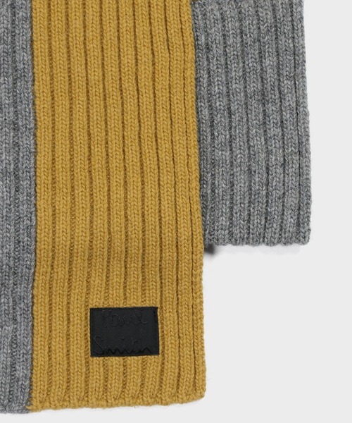 Paul Smith（ポールスミス）の「“Cropped Logo” バイカラー ショートマフラー【250426 ECSKN】（マフラー・メンズ・ネイビー/ダークグレー/マルーン・FREE）」の5枚目の写真