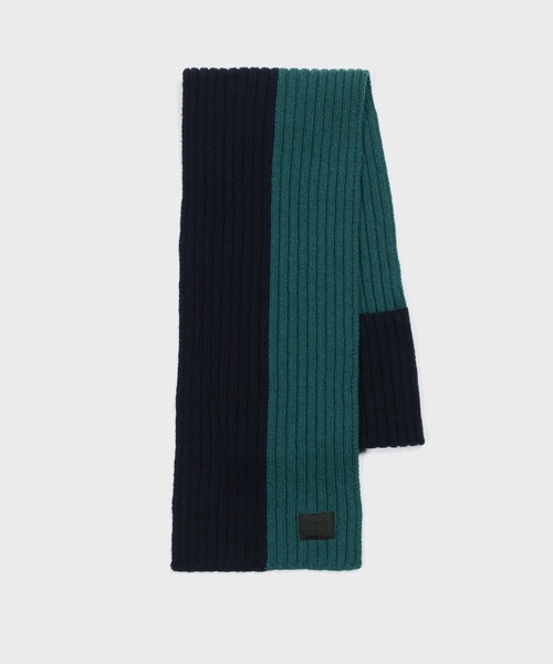 Paul Smith（ポールスミス）の「“Cropped Logo” バイカラー ショートマフラー【250426 ECSKN】（マフラー・メンズ・ネイビー/ダークグレー/マルーン・FREE）」の6枚目の写真