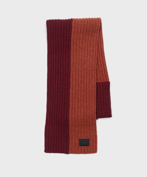 Paul Smith（ポールスミス）の「“Cropped Logo” バイカラー ショートマフラー【250426 ECSKN】（マフラー・メンズ・ネイビー/ダークグレー/マルーン・FREE）」の8枚目の写真