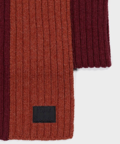 Paul Smith（ポールスミス）の「“Cropped Logo” バイカラー ショートマフラー【250426 ECSKN】（マフラー・メンズ・ネイビー/ダークグレー/マルーン・FREE）」の9枚目の写真