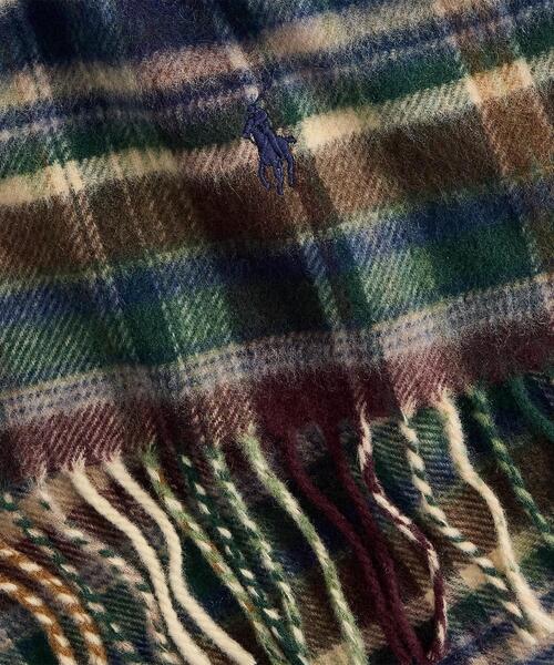 POLO RALPH LAUREN（ポロ ラルフ ローレン）の「チェック ウールカシミヤ マフラー（マフラー・メンズ・グリーン・ONE）」の3枚目の写真