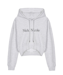 NICOLE LOGO CROP HOODY_MELANGE