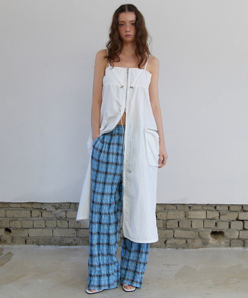 String Cargo Zip-up One-piece Off White