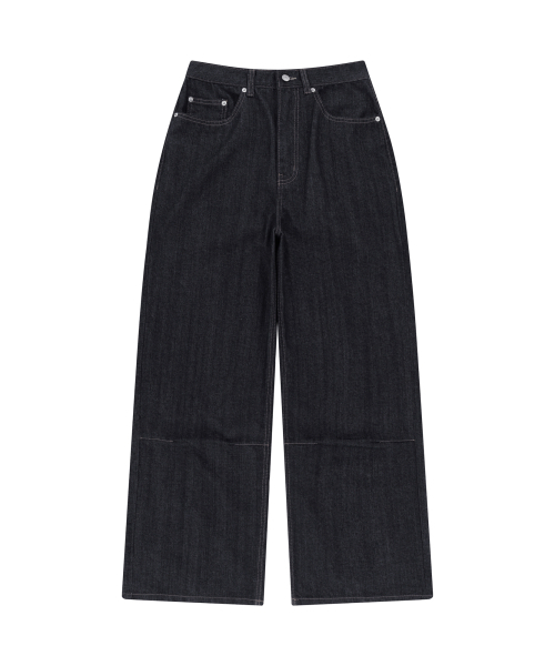 Snake Printed Denim Pants (Black)（デニムパンツ）｜AAKAM（アーカム