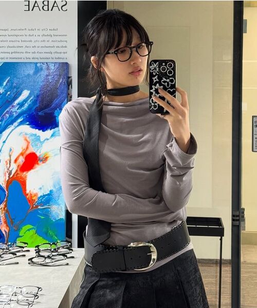FLAREUP(フレアアップ)の「2.Drape Long Sleeve (FL-146_Black)(Tシャツ/カットソー・レディース・ブラック・OS)」の10枚目の写真