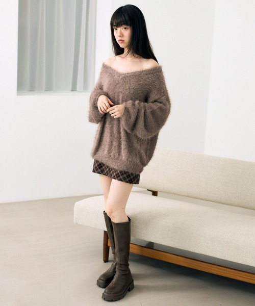 Heather（ヘザー）の「マルチWAYフェザーニット　620339（ニット/セーター・レディース・ピンク/アイボリー/ブルー/ブラウン・FREE）」の21枚目の写真