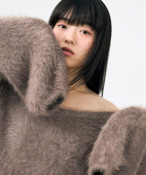 Heather（ヘザー）の「マルチWAYフェザーニット　620339（ニット/セーター・レディース・ピンク/アイボリー/ブルー/ブラウン・FREE）」の13枚目の写真