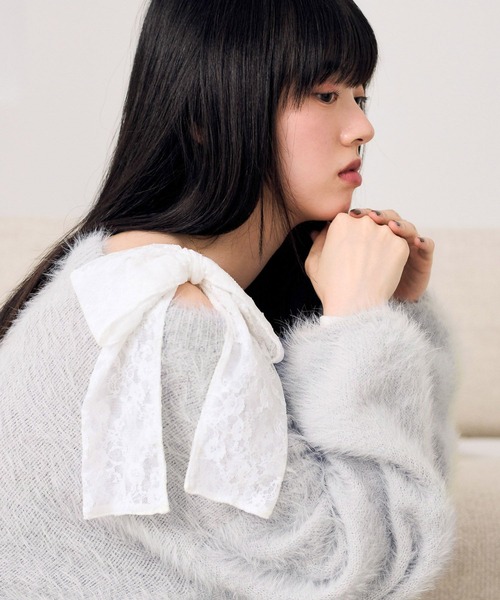 Heather（ヘザー）の「マルチWAYフェザーニット　620339（ニット/セーター・レディース・ピンク/アイボリー/ブルー/ブラウン・FREE）」の15枚目の写真