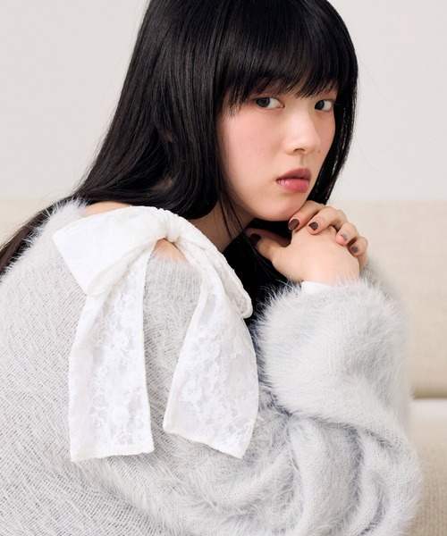Heather（ヘザー）の「マルチWAYフェザーニット　620339（ニット/セーター・レディース・ピンク/アイボリー/ブルー/ブラウン・FREE）」の16枚目の写真