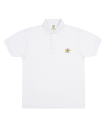 GRAVER（グレーバー）の「[UNISEX] FLOWER DOT EMBROIDERED WHITE CLIP PIQUE SHORT SLEEVE T-SHIRT_WHITE（ポロシャツ・メンズ）」