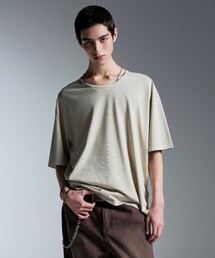 ピグメントリラックスドスcoopネックTシャツ[クリーム]
