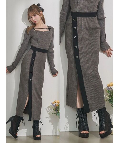 EATME(イートミー)の「【SETUP】バイカラータイトスカート(スカート・レディース・ピンク/グレー/ブラック・FREE)」の3枚目の写真