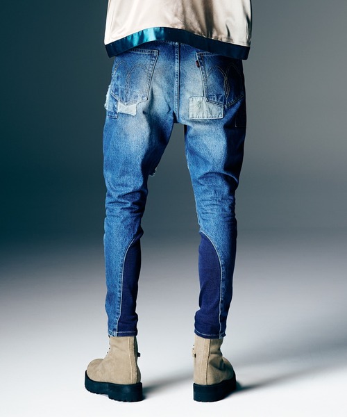 glamb（グラム）の「Unplugged Poly Denim / アンプラグドポリーデニム（デニムパンツ・メンズ・ブラック/マルチ/インディゴブルー・S/M/L）」の8枚目の写真