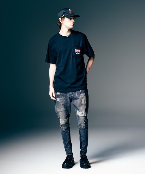 glamb（グラム）の「Unplugged Poly Denim / アンプラグドポリーデニム（デニムパンツ・メンズ・ブラック/マルチ/インディゴブルー・S/M/L）」の10枚目の写真