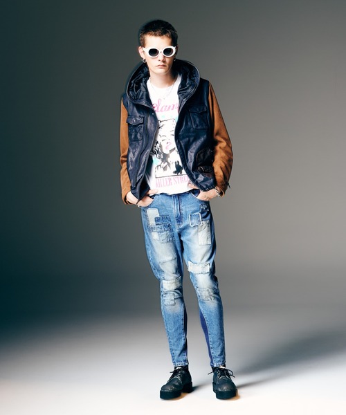 glamb（グラム）の「Unplugged Poly Denim / アンプラグドポリーデニム（デニムパンツ・メンズ・ブラック/マルチ/インディゴブルー・S/M/L）」の14枚目の写真