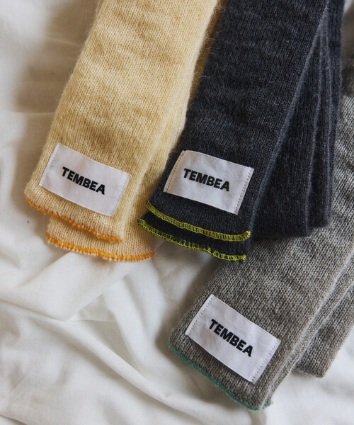 TEMBEA（テンベア）の「TEMBEA × FREAK'S STORE/テンベア × フリークスストア 別注MUFFLER HALF MOHAIR 別注モヘア ハーフ マフラー（マフラー・メンズ・ナチュラル/ライトグレー/チャコールグレー・ONE SIZE）」の5枚目の写真