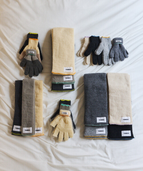 TEMBEA（テンベア）の「TEMBEA × FREAK'S STORE/テンベア × フリークスストア 別注MUFFLER HALF MOHAIR 別注モヘア ハーフ マフラー（マフラー・メンズ・ナチュラル/ライトグレー/チャコールグレー・ONE SIZE）」の6枚目の写真