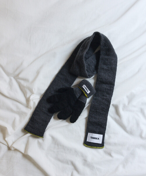 TEMBEA（テンベア）の「TEMBEA × FREAK'S STORE/テンベア × フリークスストア 別注MUFFLER HALF MOHAIR 別注モヘア ハーフ マフラー（マフラー・メンズ・ナチュラル/ライトグレー/チャコールグレー・ONE SIZE）」の7枚目の写真