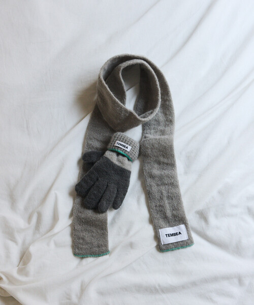 TEMBEA（テンベア）の「TEMBEA × FREAK'S STORE/テンベア × フリークスストア 別注MUFFLER HALF MOHAIR 別注モヘア ハーフ マフラー（マフラー・メンズ・ナチュラル/ライトグレー/チャコールグレー・ONE SIZE）」の9枚目の写真