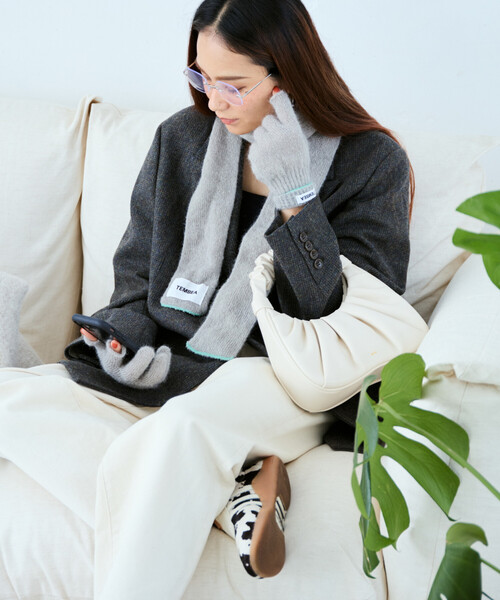 TEMBEA（テンベア）の「TEMBEA × FREAK'S STORE/テンベア × フリークスストア 別注MUFFLER HALF MOHAIR 別注モヘア ハーフ マフラー（マフラー・メンズ・ナチュラル/ライトグレー/チャコールグレー・ONE SIZE）」の16枚目の写真