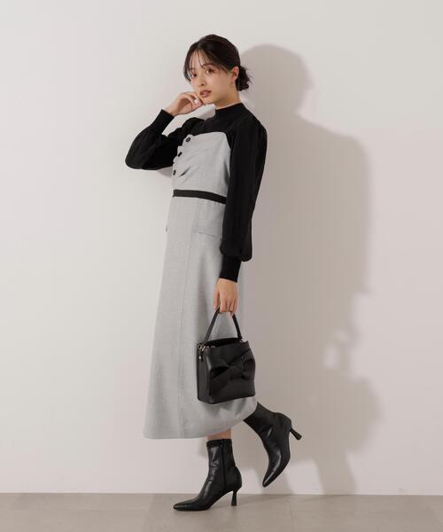 PROPORTION BODY DRESSING(プロポーションボディドレッシング)の「アシメタックジャンスカ / 1216140005(ワンピース・レディース・ブラック/グレー・MEDIUM/P/S/SMALL)」の7枚目の写真