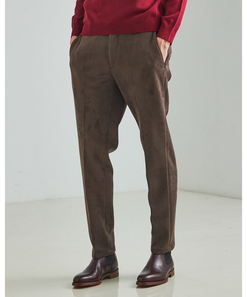 DESIGNWORKS(デザインワークス)の「【セットアップ対応】ストレッチスエード スラックス / トラウザーズ(スラックス・メンズ・ブラウン/ネイビー/グレー・44/50/46/48)」の1枚目の写真