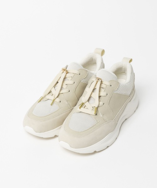 Mazell（マゼル）の「Mazell / 厚底ウォームスニーカー【一部店舗限定サイズ】（スニーカー・レディース・オフホワイト/ブラック・S/LL/M/L）」の5枚目の写真