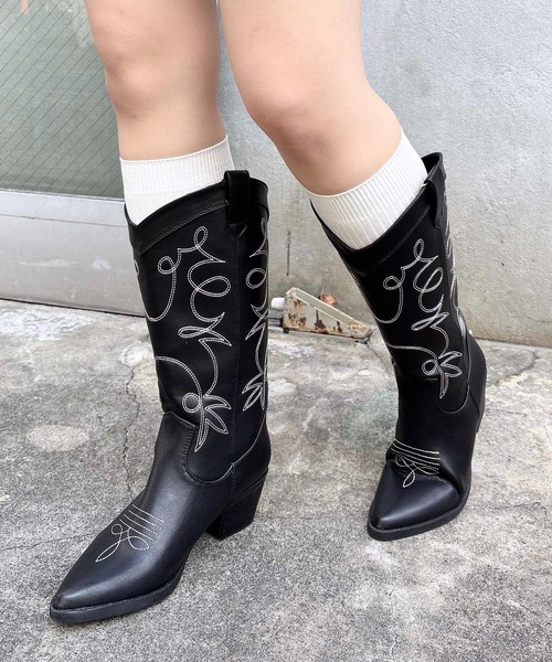 INGNI（イング）の「ウエスタンブーツ（ブーツ・レディース・ブラウン/ブラック・M/L）」の2枚目の写真