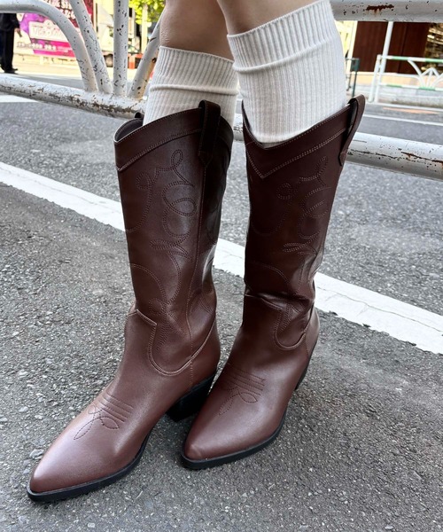 INGNI（イング）の「ウエスタンブーツ（ブーツ・レディース・ブラウン/ブラック・M/L）」の8枚目の写真