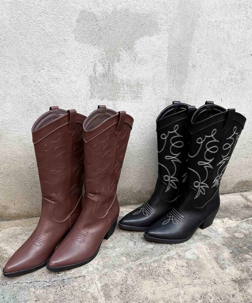 INGNI（イング）の「ウエスタンブーツ（ブーツ・レディース・ブラウン/ブラック・M/L）」の3枚目の写真
