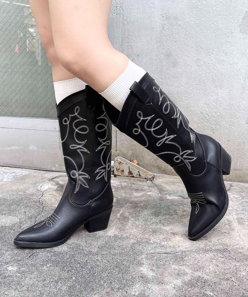 INGNI（イング）の「ウエスタンブーツ（ブーツ・レディース・ブラウン/ブラック・M/L）」の4枚目の写真