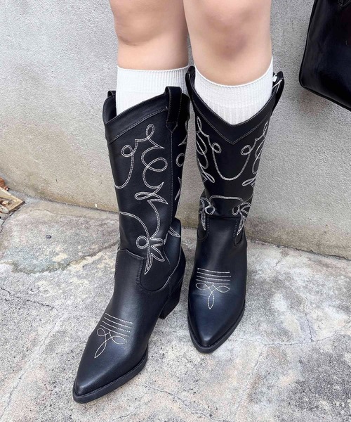 INGNI（イング）の「ウエスタンブーツ（ブーツ・レディース・ブラウン/ブラック・M/L）」の5枚目の写真