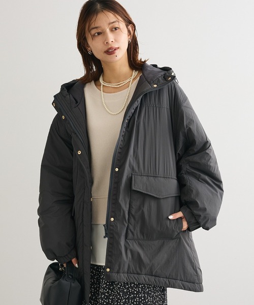 Green Parks(グリーンパークス)の「フーディ中綿コート(その他アウター・レディース・チャコールグレー/オリーブ/ライトグレー・FREE)」の2枚目の写真