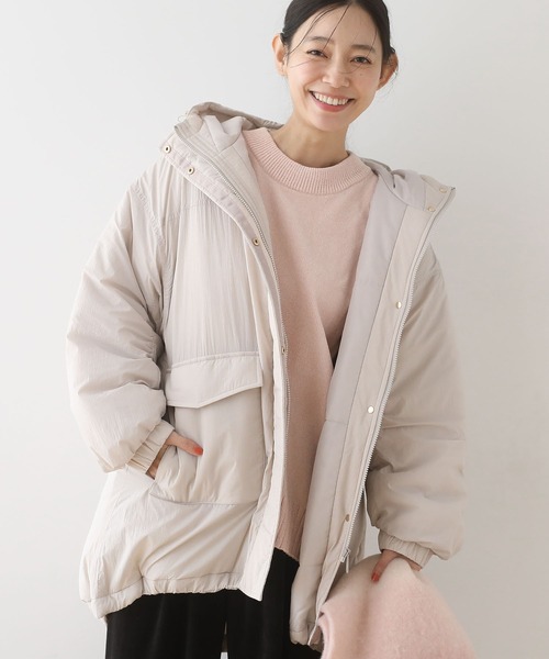 Green Parks(グリーンパークス)の「フーディ中綿コート(その他アウター・レディース・チャコールグレー/オリーブ/ライトグレー・FREE)」の7枚目の写真