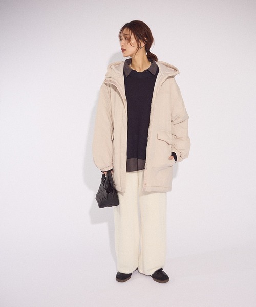 Green Parks(グリーンパークス)の「フーディ中綿コート(その他アウター・レディース・チャコールグレー/オリーブ/ライトグレー・FREE)」の11枚目の写真