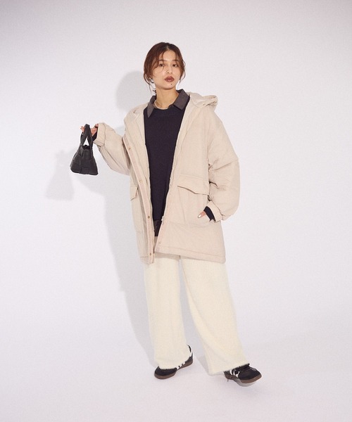 Green Parks(グリーンパークス)の「フーディ中綿コート(その他アウター・レディース・チャコールグレー/オリーブ/ライトグレー・FREE)」の13枚目の写真