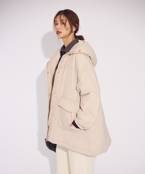 Green Parks(グリーンパークス)の「フーディ中綿コート(その他アウター・レディース・チャコールグレー/オリーブ/ライトグレー・FREE)」の15枚目の写真