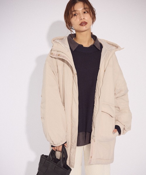 Green Parks(グリーンパークス)の「フーディ中綿コート(その他アウター・レディース・チャコールグレー/オリーブ/ライトグレー・FREE)」の16枚目の写真