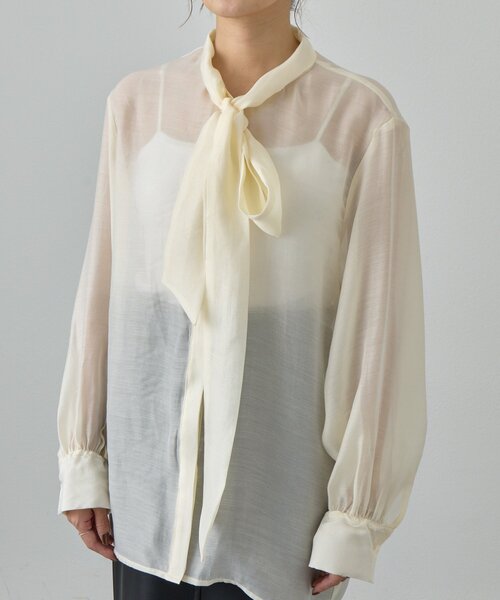 SHENERY（シーナリー）の「ボウタイブラウス（シャツ/ブラウス・レディース・ブラック/オフホワイト・FREE）」の10枚目の写真