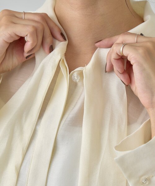 SHENERY（シーナリー）の「ボウタイブラウス（シャツ/ブラウス・レディース・ブラック/オフホワイト・FREE）」の12枚目の写真