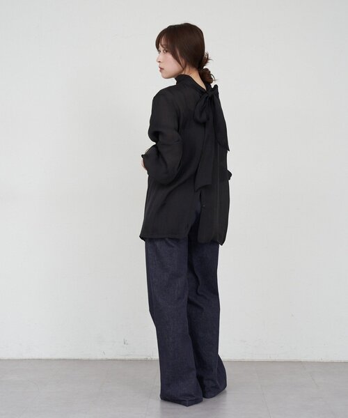 SHENERY（シーナリー）の「ボウタイブラウス（シャツ/ブラウス・レディース・ブラック/オフホワイト・FREE）」の21枚目の写真