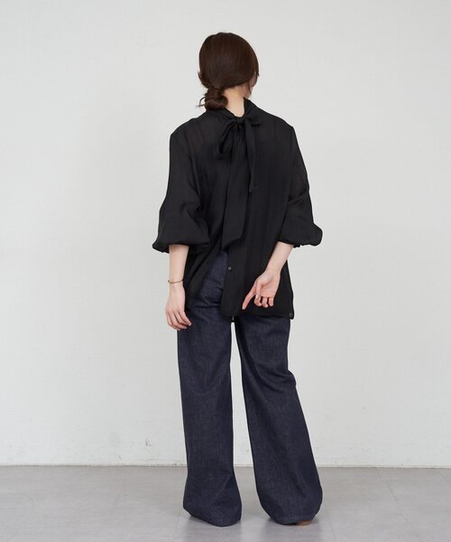 SHENERY（シーナリー）の「ボウタイブラウス（シャツ/ブラウス・レディース・ブラック/オフホワイト・FREE）」の22枚目の写真