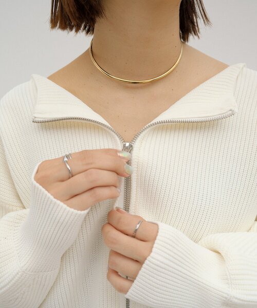 CIAOPANIC TYPY（チャオパニックティピー）の「【WEB限定】【yumi企画】華奢見え女っぽ/マルチウェイダブルジップニット（カーディガン/ボレロ・レディース・ブラウン/レッド/ブルー/オフホワイト/グレー/ブラック・ONE SIZE）」の7枚目の写真