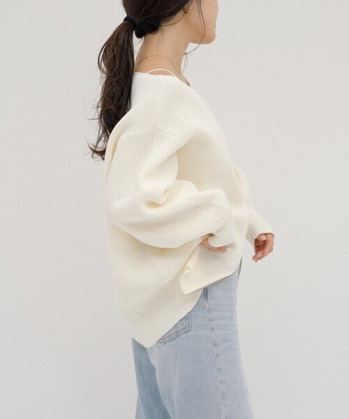 CIAOPANIC TYPY（チャオパニックティピー）の「【WEB限定】【yumi企画】華奢見え女っぽ/マルチウェイダブルジップニット（カーディガン/ボレロ・レディース・ブラウン/レッド/ブルー/オフホワイト/グレー/ブラック・ONE SIZE）」の14枚目の写真